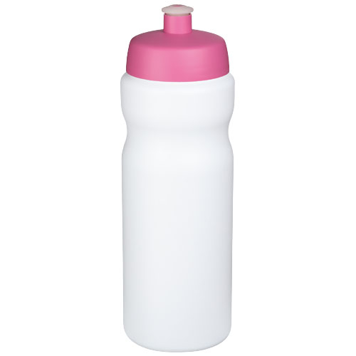 Bouteille de sport à personnaliser 650ml Baseline® Blanc et Rose